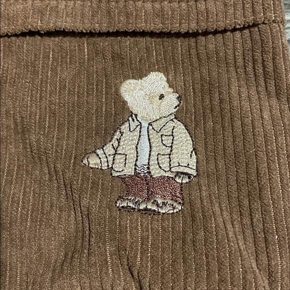 Corduroy purse with Bear Embroidery - Picture 2 of 7